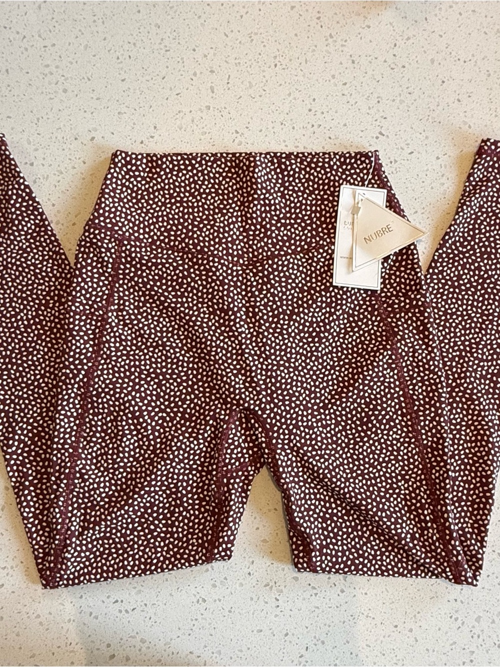 BuffBunny Rosa Pocket Leggings - Vineyard Dark Red Bossy Print